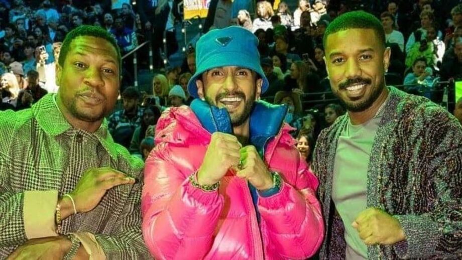Ranveer Singh poses with Michael Jordan and Jonathon Majors, spotted chilling with Ben Affleck, Simu Liu and others 774456