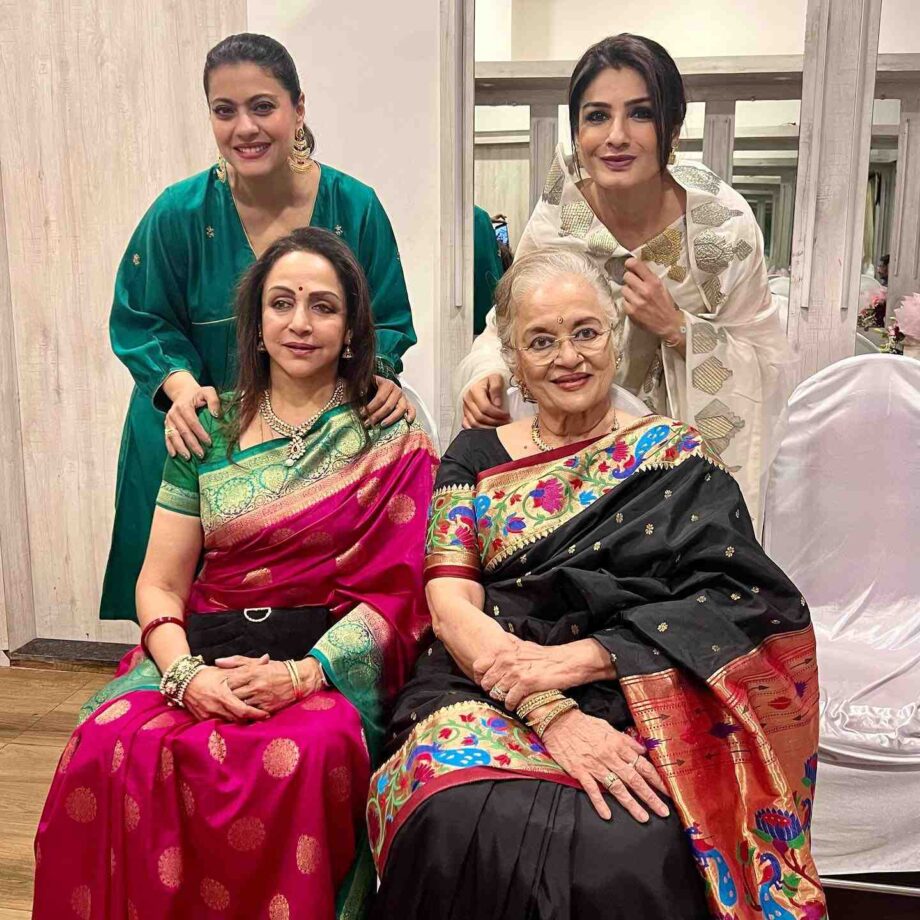 Raveena Tandon Shares A Precious Picture As She And Kajol Meet 'Legends' Asha Parekh And Hema Malini 768526