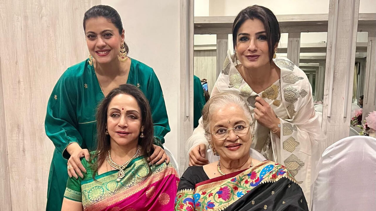 Raveena Tandon Shares A Precious Picture As She And Kajol Meet 'Legends' Asha Parekh And Hema Malini