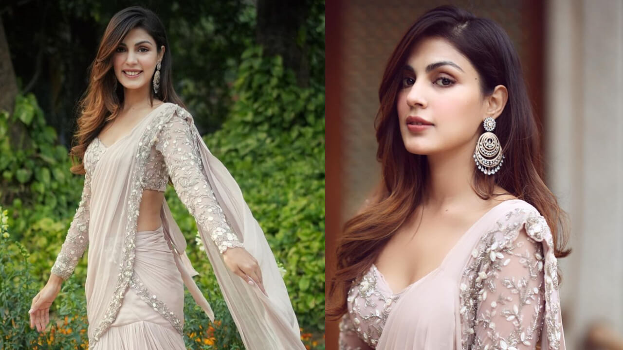 Rhea Chakraborty Treats Fans With Her Stunning Looks In Dusty Pink Saree, See Pics 772476