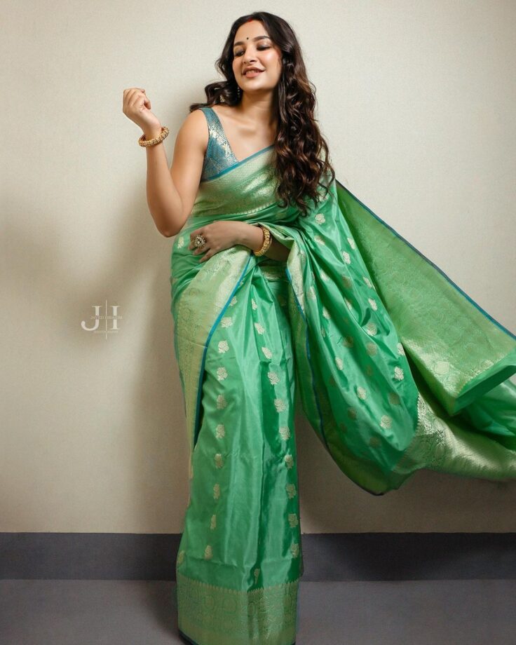 Subhashree Ganguly Shows How To Glam-Up In Green Silk Saree, See Pics 777286