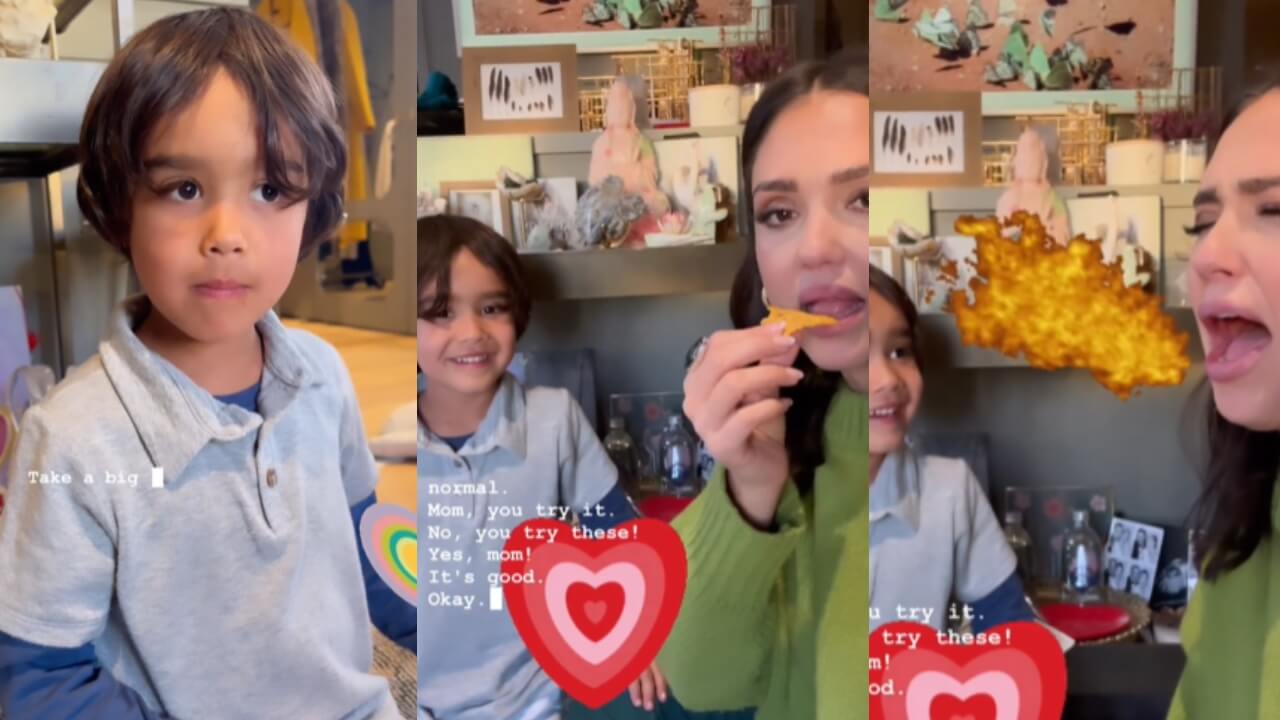 Watch: Jessica Alba’s hilarious ‘nacho’ fun with son Hayes is too cute to handle