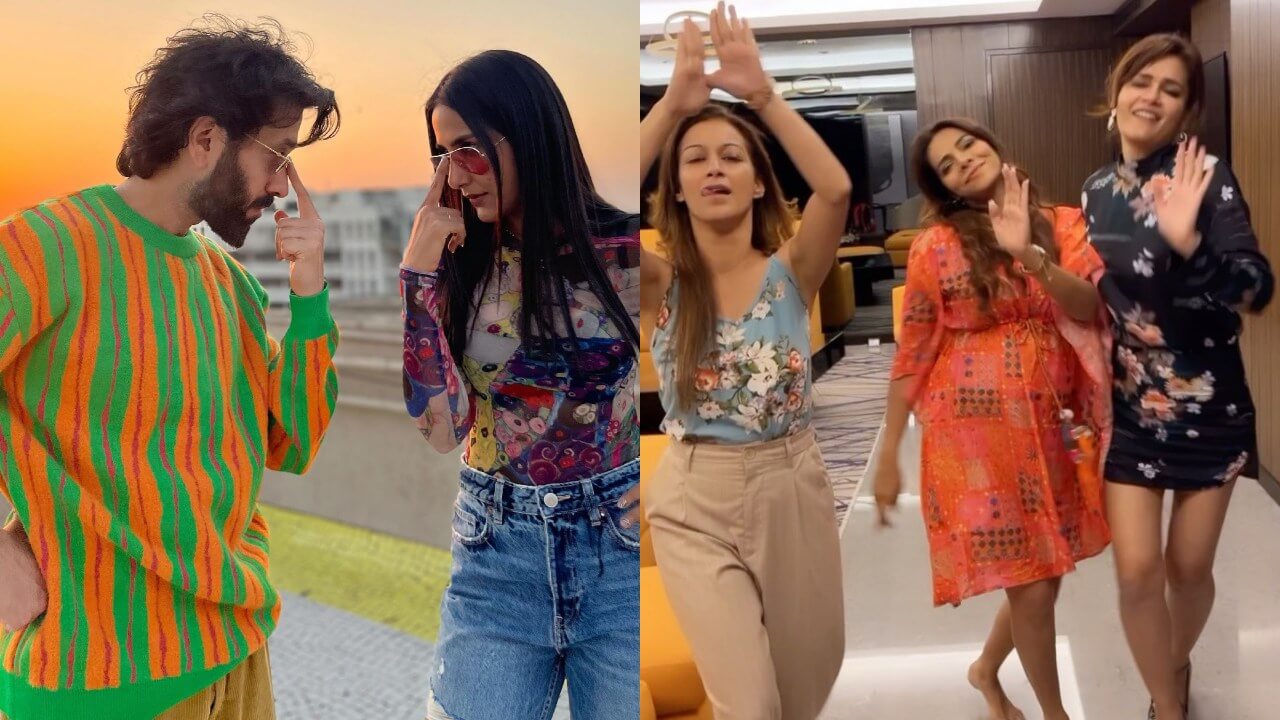 Watch: Sunayana Fozdar grooves to popular trend with girl gang, Nakuul Mehta gets dancing shoes on 771684