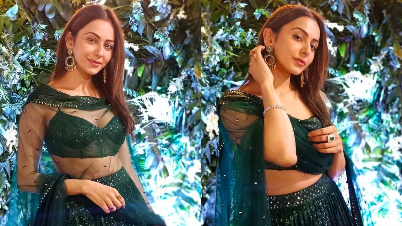 Naach Gaana: Rakul Preet Singh attends family wedding in green shimmery transparent lehenga, check out