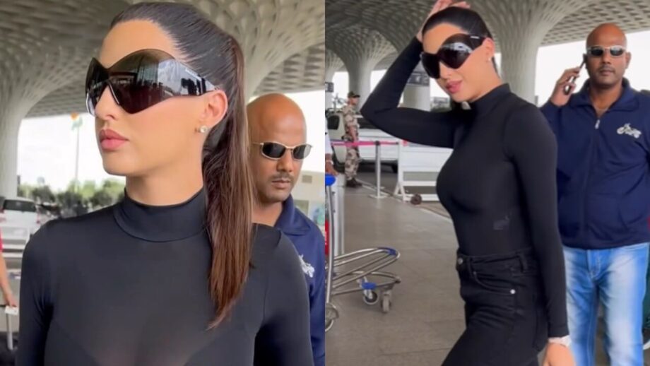 Airport Diaries: Nora Fatehi is all about 'black cat' vibes in latest avatar, check out 792326