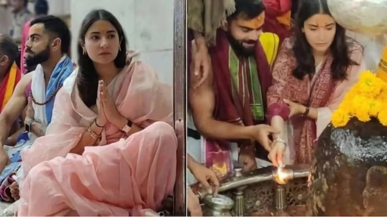 Anushka Sharma And Virat Kohli Amid Devotees After Praying At Ujjain's Mahakaleshwar Temple 780275