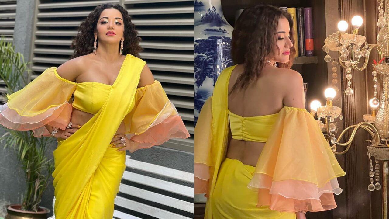 Bhojpuri diva Monalisa is feeling 'yellow', looks super sensuous in deep-neck saree flaunting curves 790280