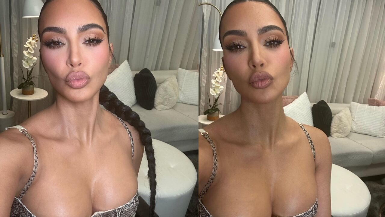 Captivating Glamourous Kim Kardashian's Matte Makeup Look In Selfie Pictures 784633