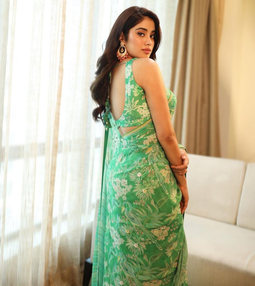 Fashion Face-Off: Janhvi Kapoor Or Tabu; Who Looks Stunning In Green Floral Printed Saree? 789096