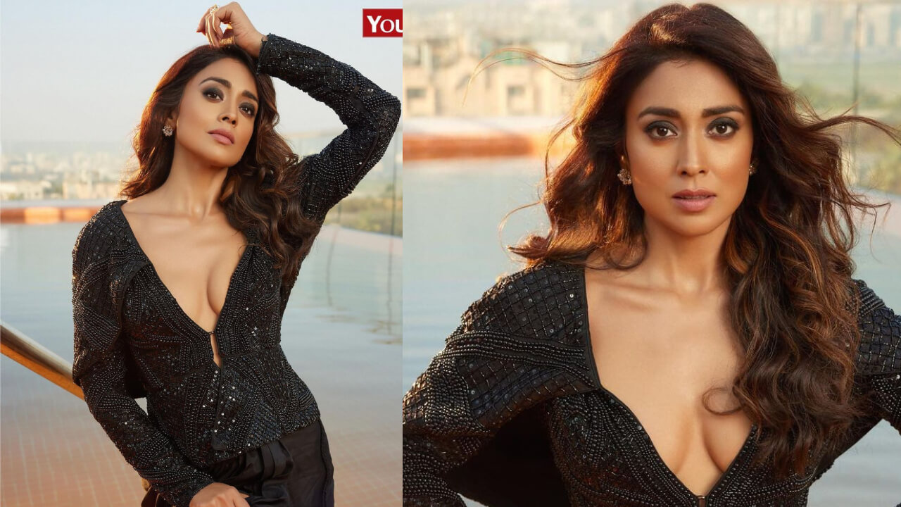 Hotness Alert: Shriya Saran Steals Our Hearts In A Black Jacket-Skirt Outfit 783636