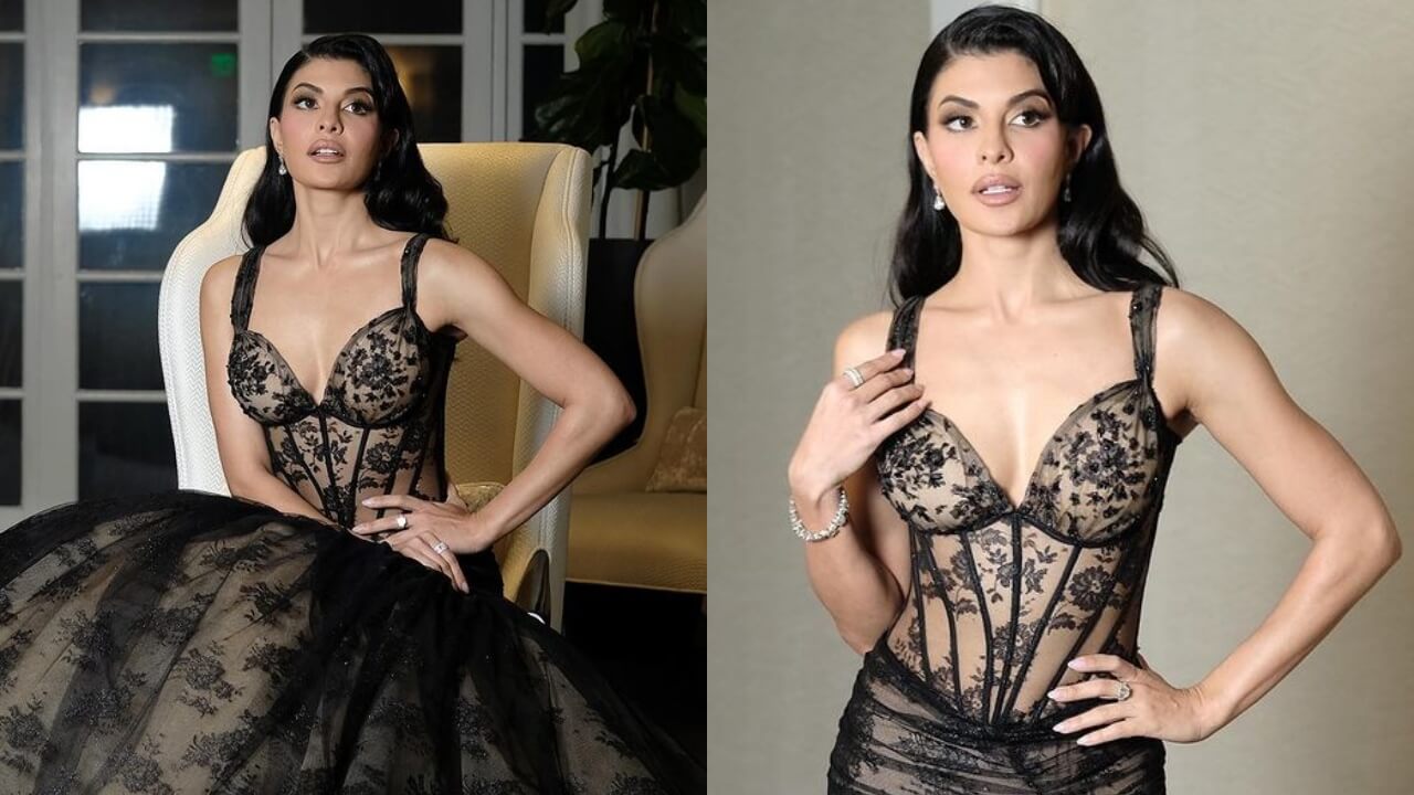 Jacqueline Fernandez is a sight to behold in black see-through deep-neck outfit, we are sweating 784562