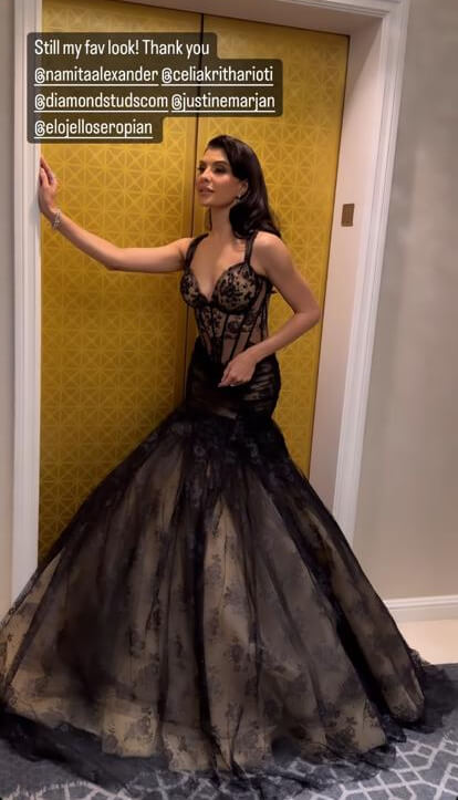 Jacqueline Fernandez kills it with sultry look in black see-through dress, check out 786467