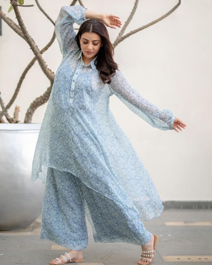 Kajal Aggarwal Sets The Internet Ablaze As She Flaunts Her Light Blue Floral Printed Outfit 781460