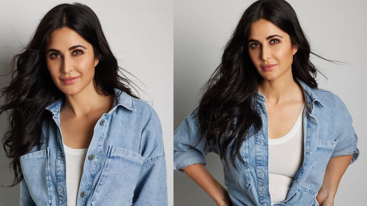 Katrina Kaif Is A Queen Of Casual Wear In A White Top With A Denim Jacket And Shorts 780304