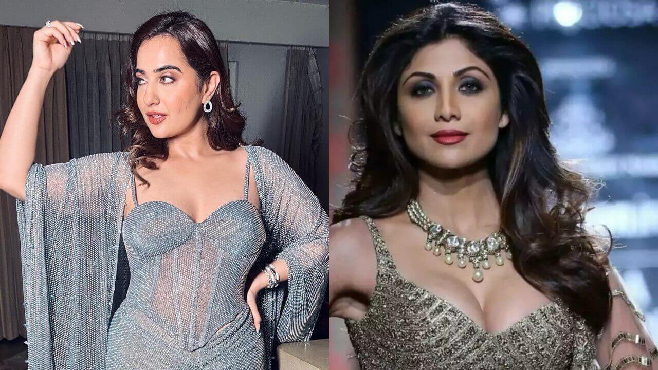 Lapet liya badan...: Kusha Kapila looks dazzling in stunning silver see-through outfit, Shilpa Shetty compliments