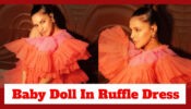 Neha Dhupia Looks The Perfect Baby Doll In This Orange Ruffle Dress; Check Here 780365