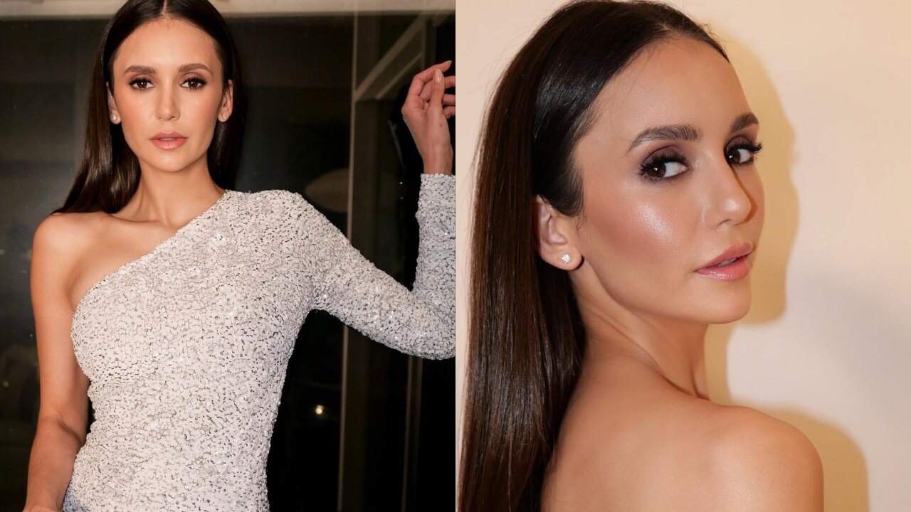 Nina Dobrev Looks Glamorous In A White One-Shoulder With Thigh-Slit Gown