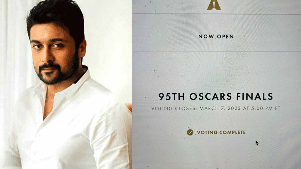 Oscar committee member Suriya gives his vote at The Academy 2023 781945