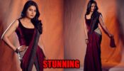 Prajakta Mali exudes elegance in a classy black and maroon saree, see photos 791510