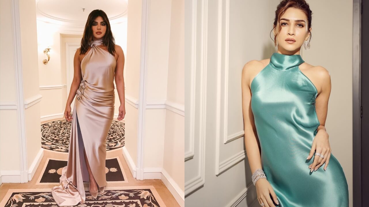 Priyanka Chopra or Kriti Sanon: who aced the halter neck satin gown better? 786302