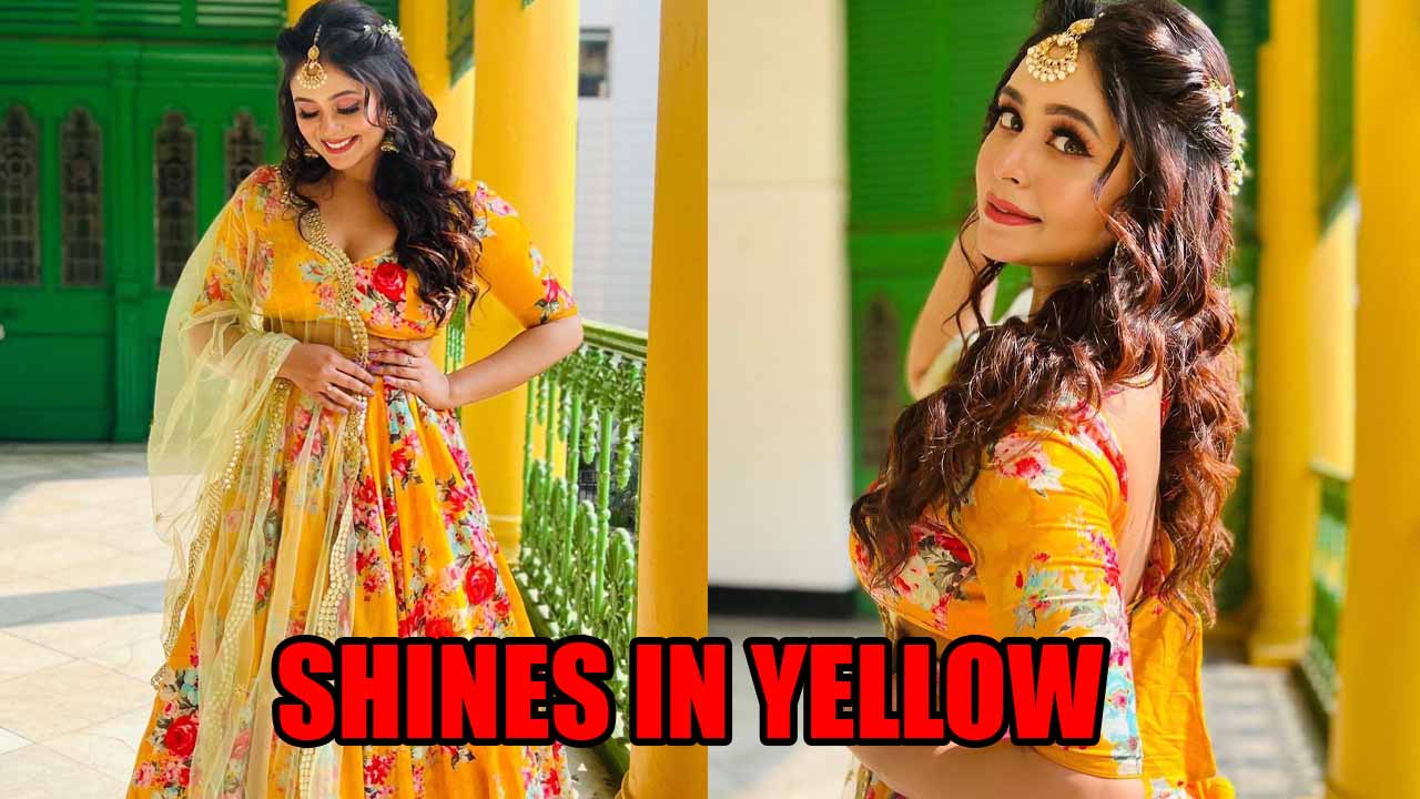Ritabhari Chakraborty shines bright like a sunflower in yellow lehenga set 787092