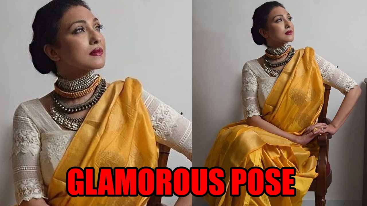 Rituparna Sengupta Strikes Glamorous Pose In Yellow Saree 779422