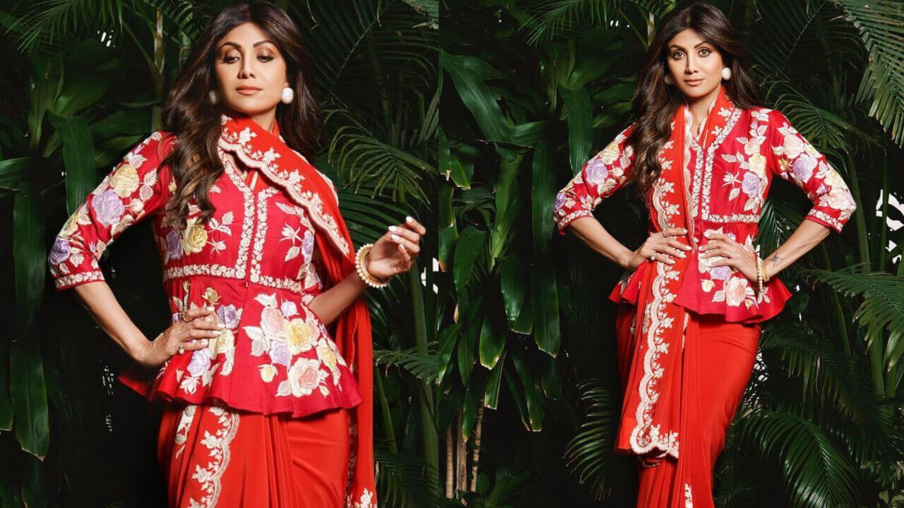 Shilpa Shetty Painted The Town Red In A Saree With Floral Printed Blouse; See Pics 782527