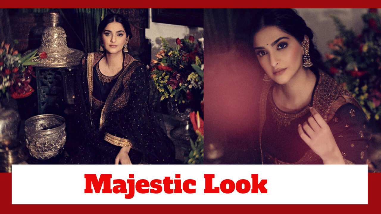 Sonam Kapoor Looks Majestic In Black Anarkali Fashion 780415