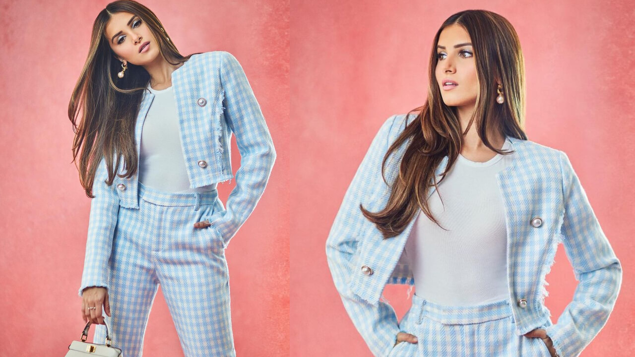 Tara Sutaria Looks Uber Cool In A Checkered Jacket And Pant Outfit 784874