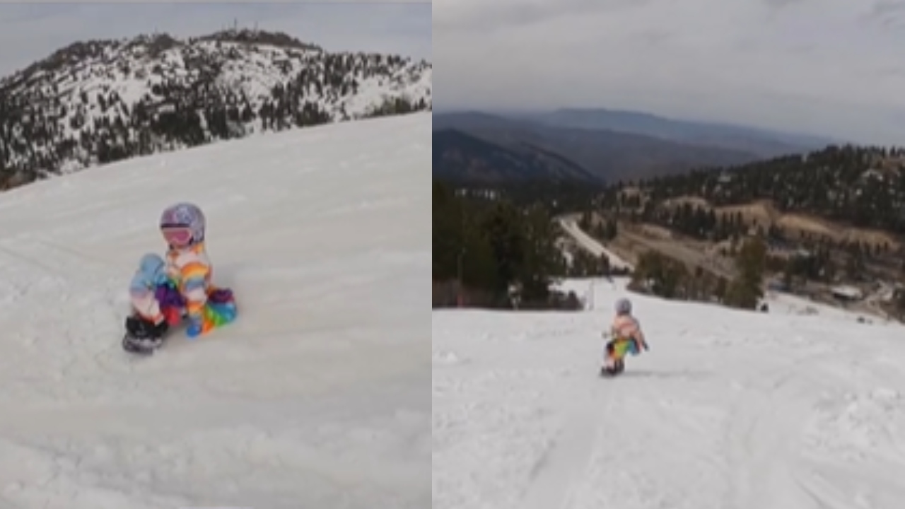 Viral Video: A Little Girl Sings While Snowboarding, Internet Is Enjoying It! 787046
