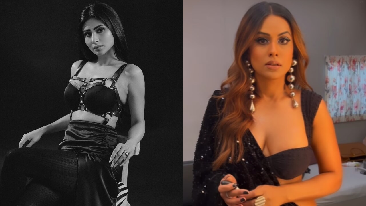 Watch: Nia Sharma looks drop-dead gorgeous in black shimmery saree, Mouni Roy says, 