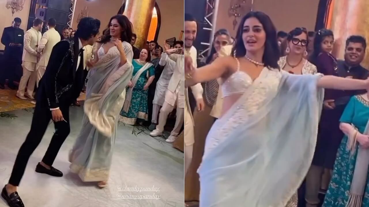 Wow: Ananya Panday grooves to 'Saat Samundar Paar' in gorgeous embellished saree, video sets internet on fire 786499