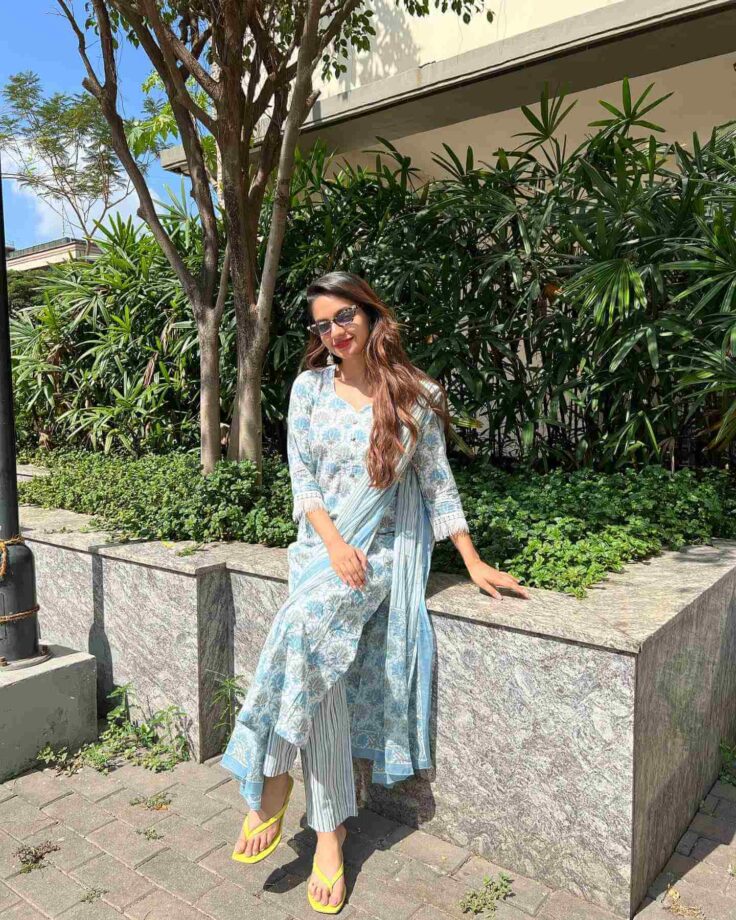 Anushka Sen, sky blue ethnic wear and sunglasses, a visual delight 800443