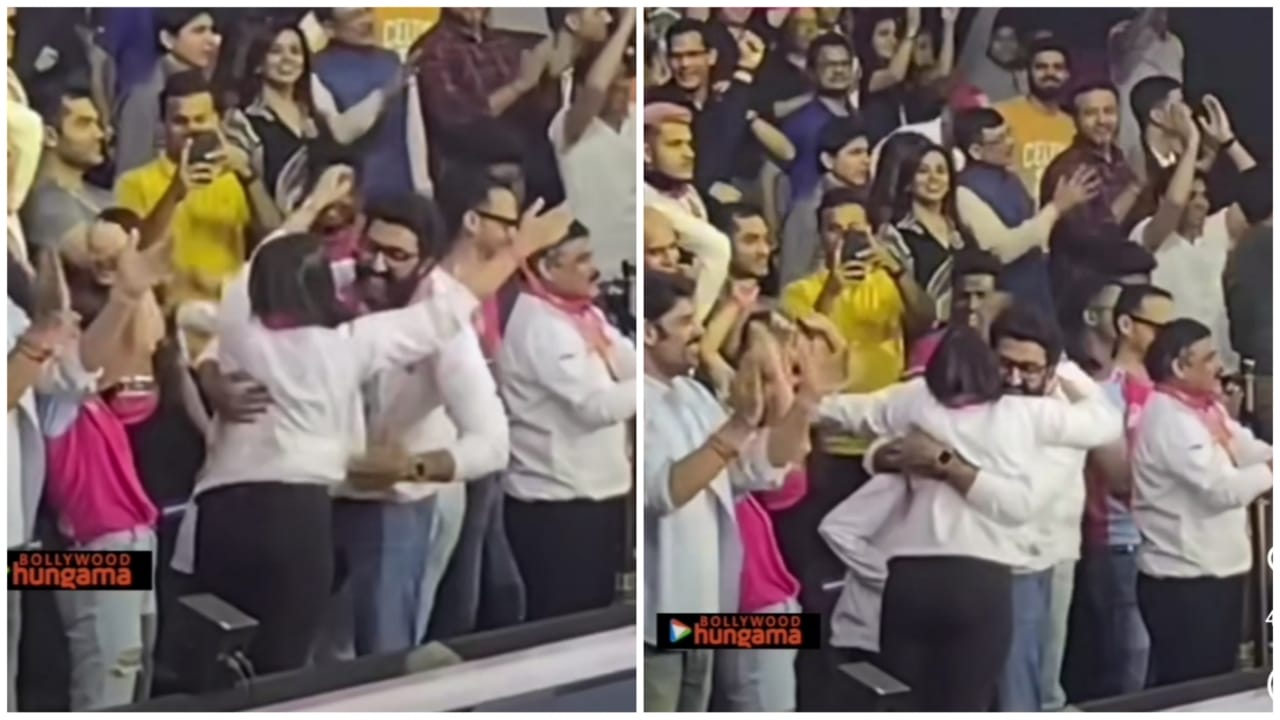 Awww! Abhishek Bachchan Pulls  Aishwarya Rai Bachchan Close In A Viral Video 800921