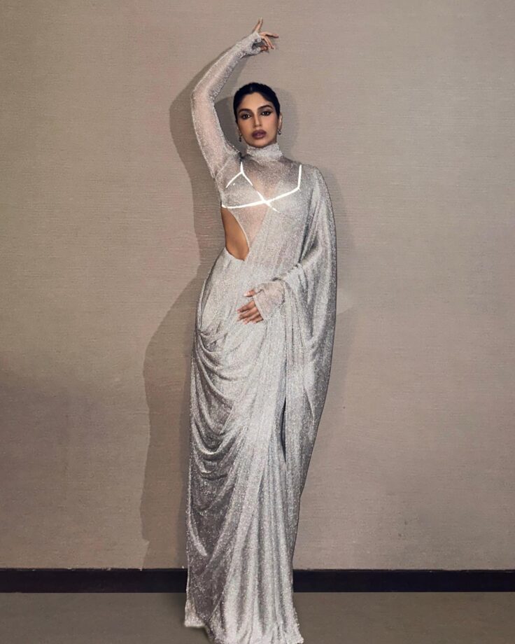 Bhumi Pednekar in silver shimmery transparent see-through dress, a vision indeed 802093