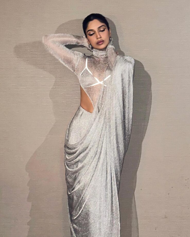 Bhumi Pednekar in silver shimmery transparent see-through dress, a vision indeed 802094
