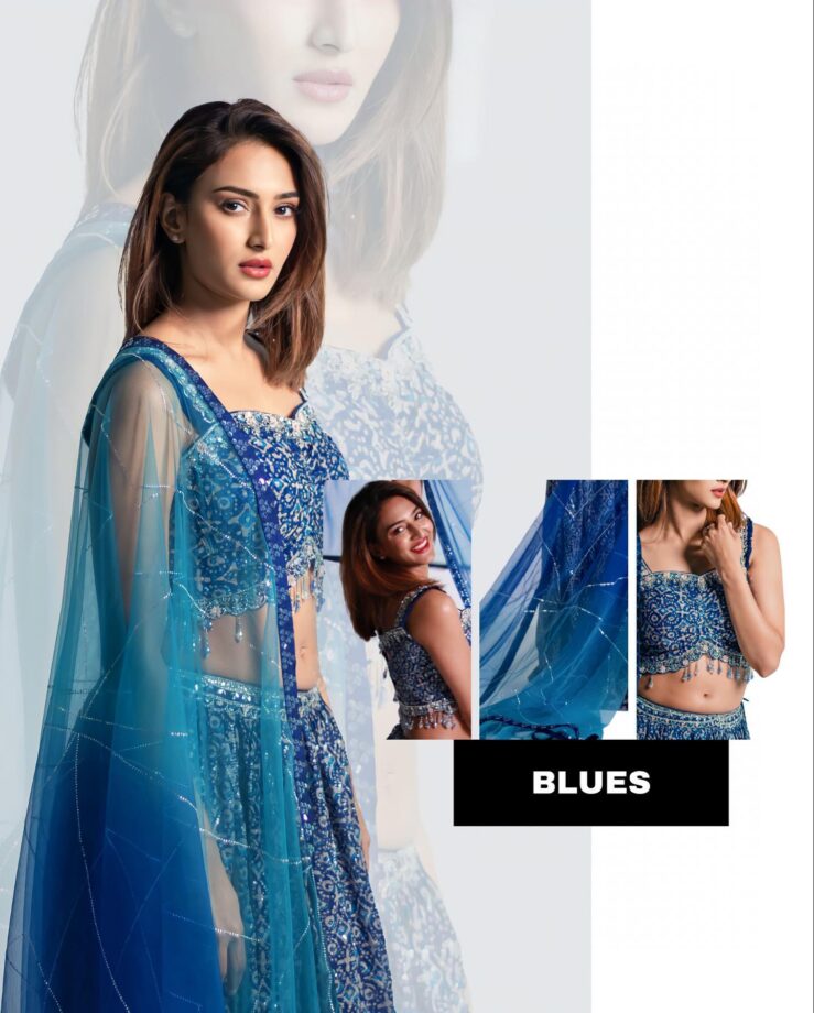 Erica Fernandes feels 'blue-tiful' in blue shimmery lehenga, we love it 795174