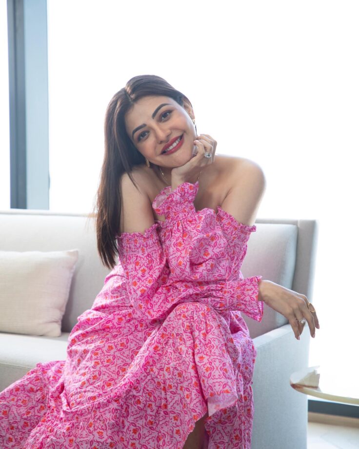 Kajal Aggarwal ups the summer vibe in floral pink dress 801631
