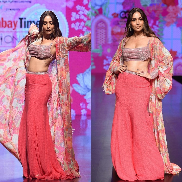Malaika Arora takes over internet by storm on ramp, looks sizzling in deep-neck blouse 800835