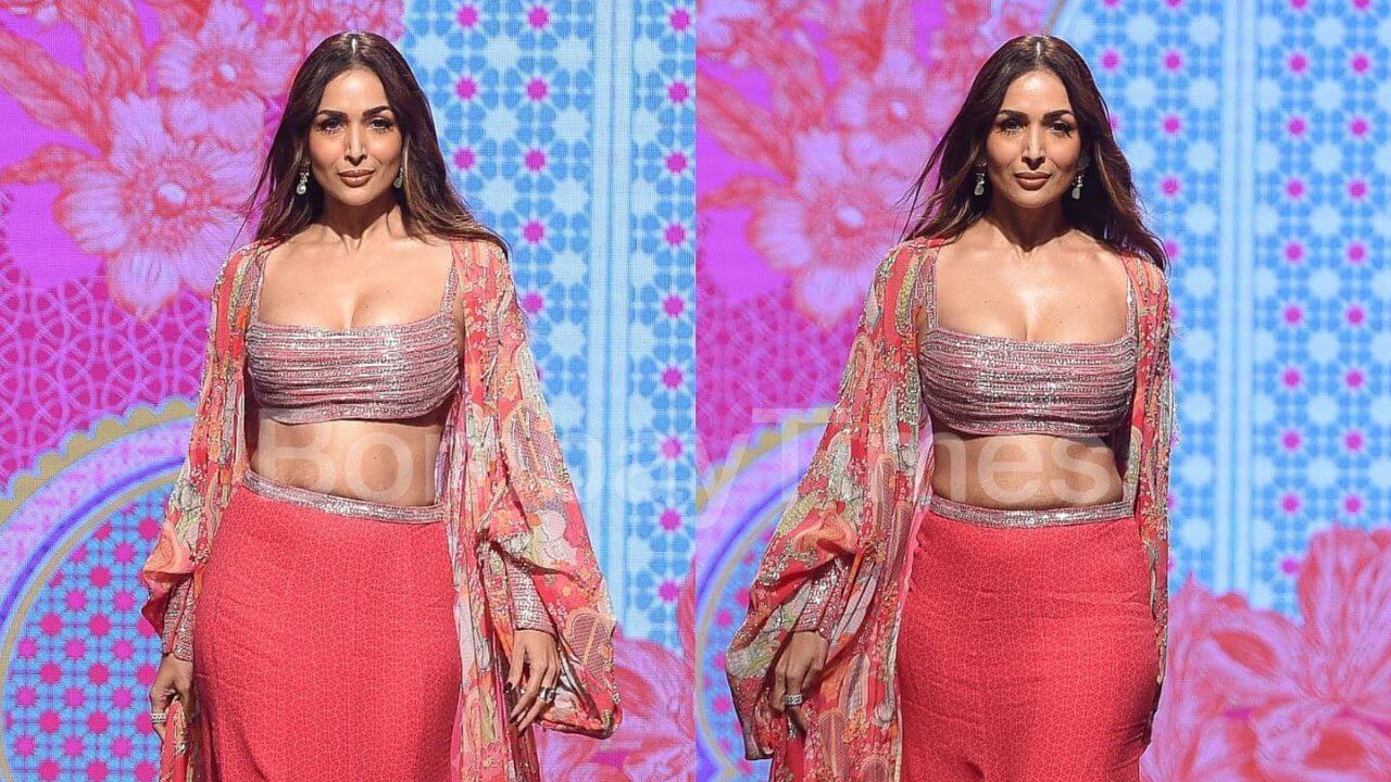 Malaika Arora takes over internet by storm on ramp, looks sizzling in deep-neck blouse 800837