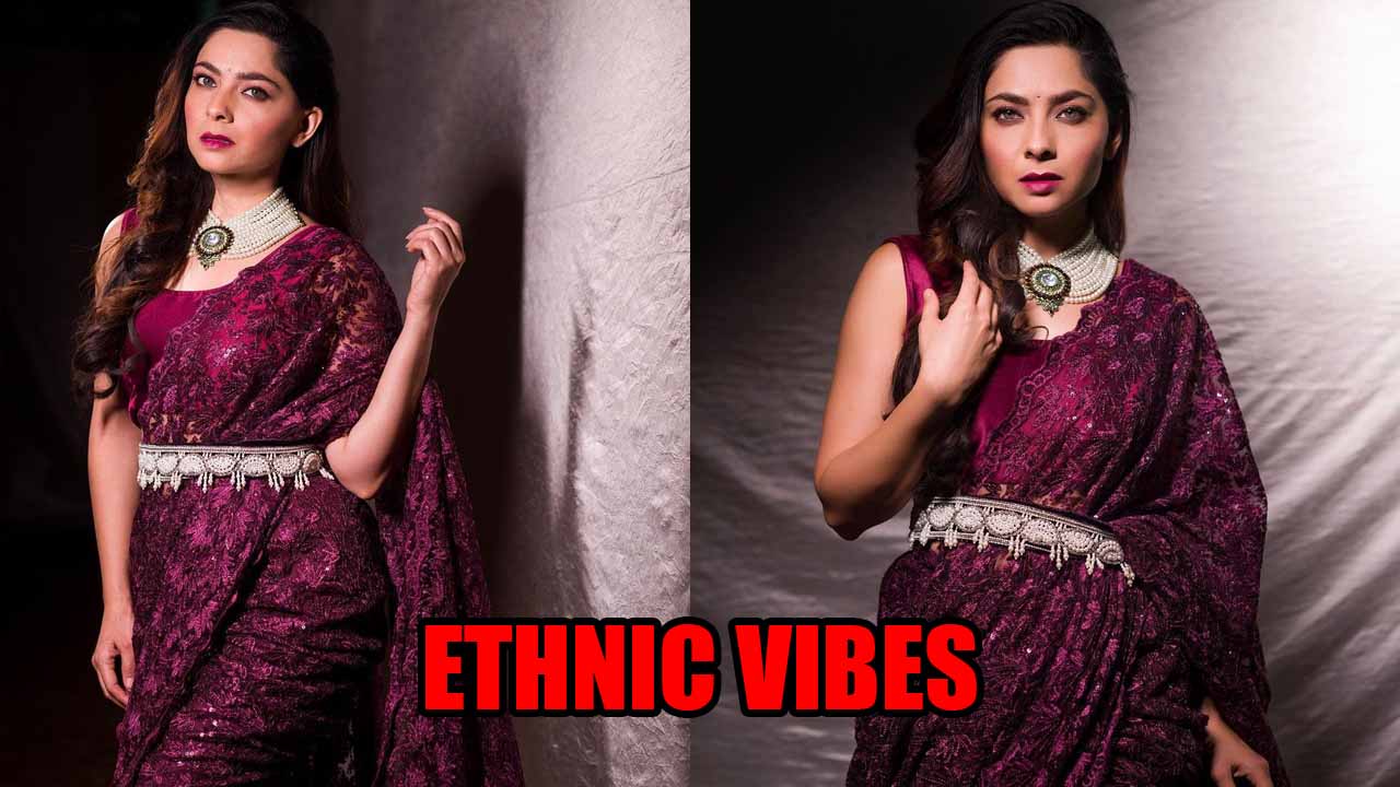 Sonalee Kulkarni Looks Ethereal In Her Wine Color Saree, Giving Us Major Ethnic Vibes 793184