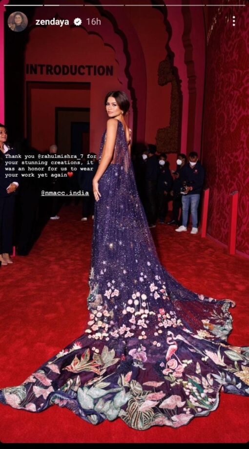 Zendaya Coleman Gives An 'Indian Tadka' To Her Look As She Appeared In A Blue Sparkling Saree 793199