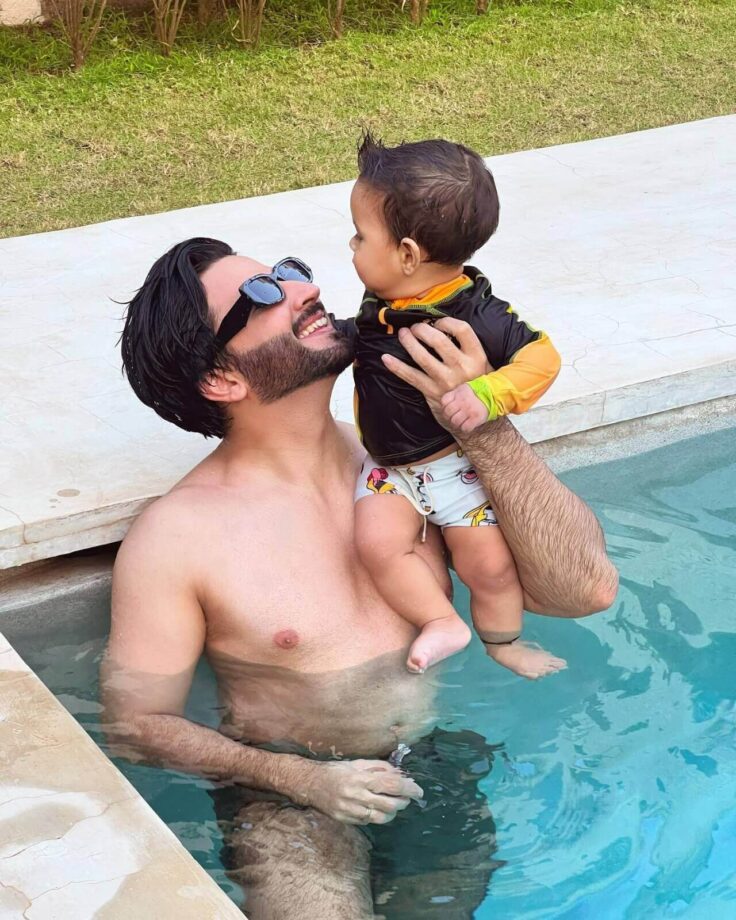 Adorable: Dheeraj Dhoopar gets all awe of his son in swimming pool 805905