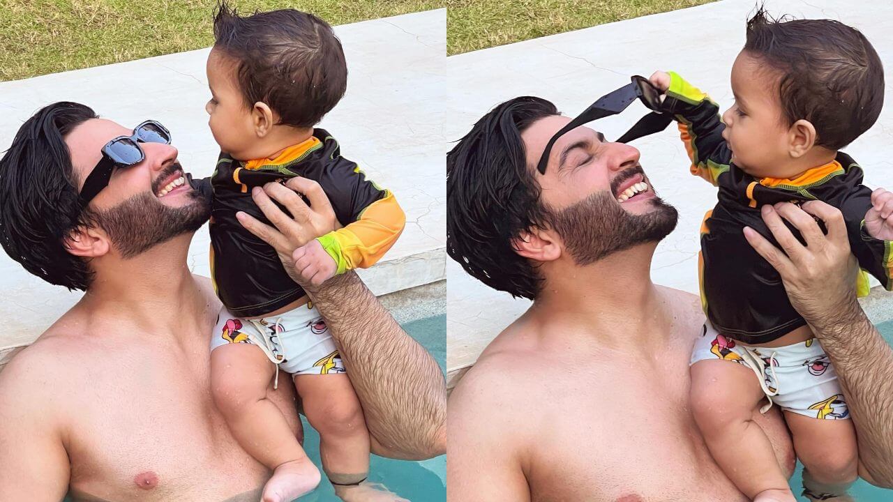 Adorable: Dheeraj Dhoopar gets all awe of his son in swimming pool 805900