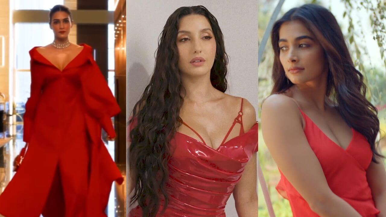 Bold Videos Alert: Kriti Sanon, Nora Fatehi, Pooja Hegde and spicy red outfits, a visual delight 811309