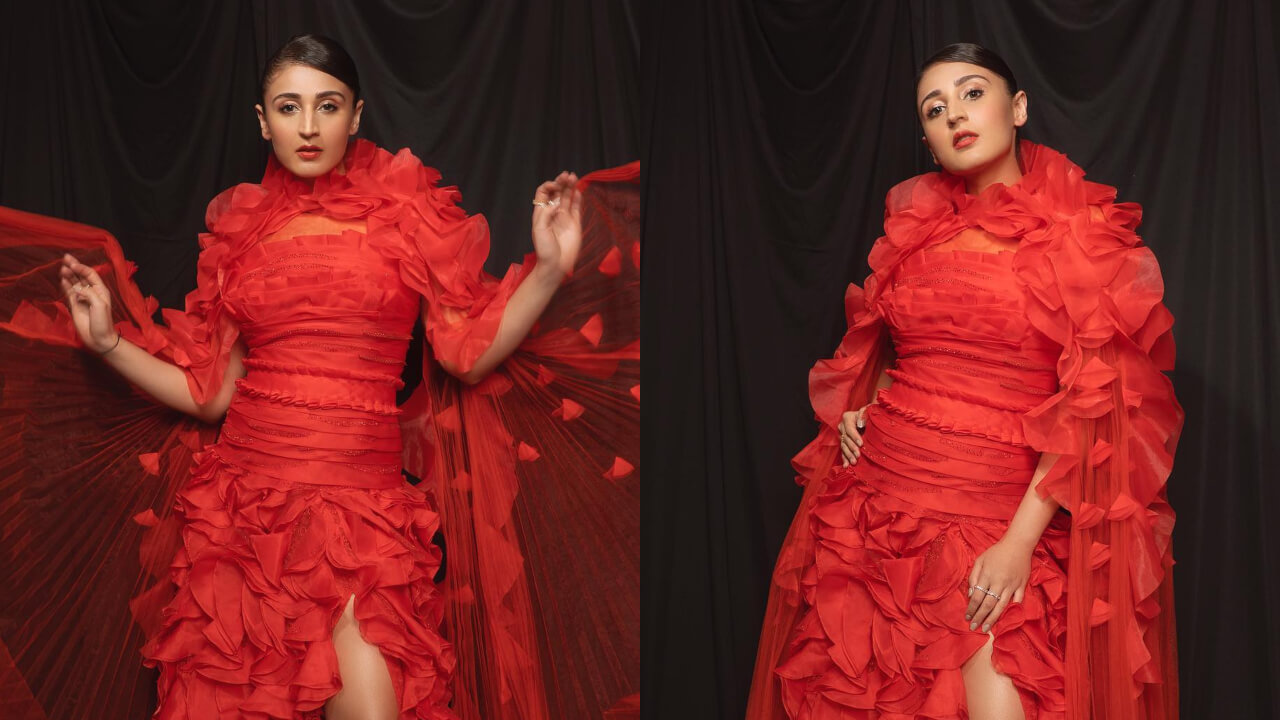 Dhvani Bhanushali’s ruffle play in red is truly iconic, see pics 804092