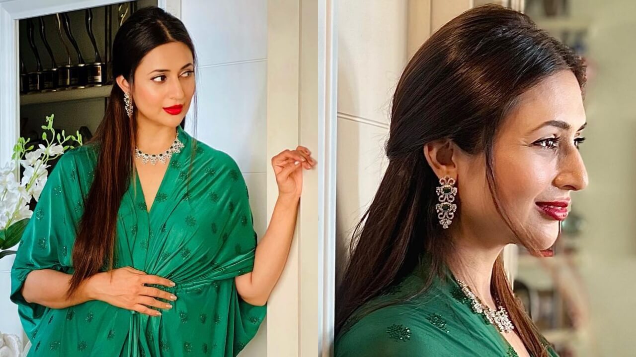Divyanka Tripathi, green ruffle dress and red lipstick, perfect vogue alert 805566