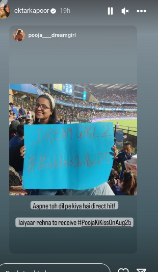 Fan Girl Creates Buzz at MI vs RCB Match with Dream Girl 2 Poster: Countdown to #PoojaKiKissOnAug25 Begins! 805857