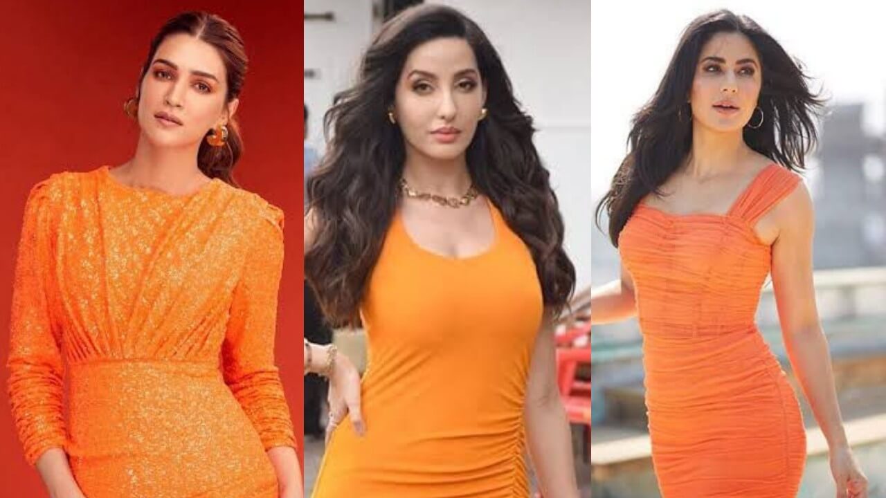 Fashion Battle: Katrina Kaif Vs Nora Fatehi Vs Kriti Sanon: Your ultimate damsel in orange midi outfit? (Vote Now) 804456