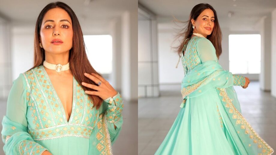 Hina Khan brings back the iconic Anarkali with a plunging neckline, see pics 806936
